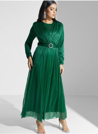 Buy Shimmer Belted Dress in Saudi Arabia