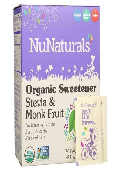 اشتري Organic Sweetener Stevia and Monk Fruit 70 Packets 2 47 oz 70 g في الامارات