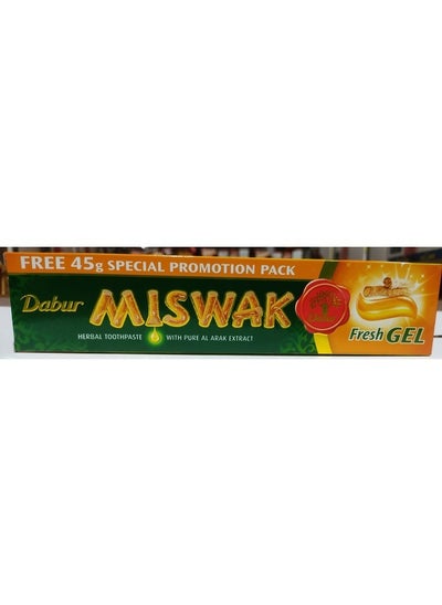 اشتري Miswak Herbal Tooth Paste With Pure Al Arak Extract Fresh Gel 90 g + 45 g FREE في الامارات