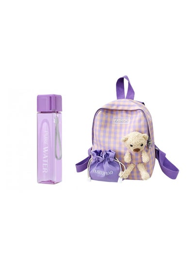 Buy Back To School Value Pack Set Kids Lunch Bag With Water Bottle 500Ml Lavender in UAE