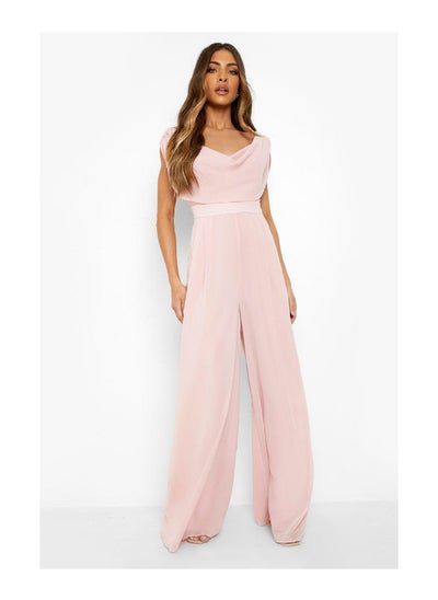 اشتري Cowl Draped Wide Leg Jumpsuit في الامارات