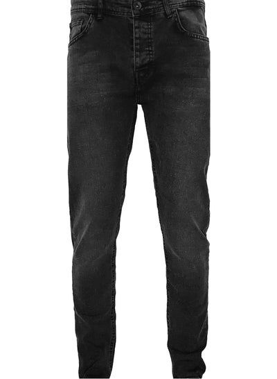 Buy Men's Lycra jeans, dark gray near black in Egypt