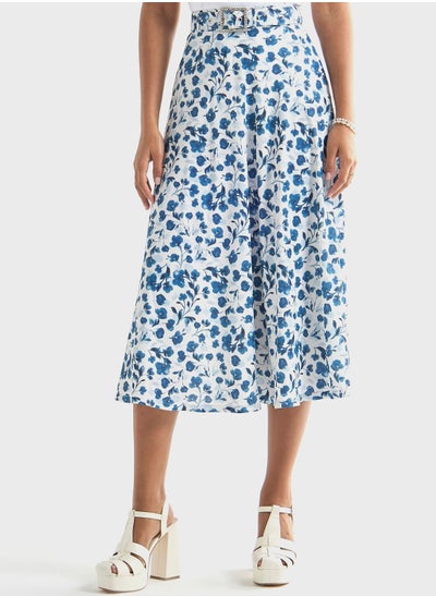 Buy Floral Print Tiered Skirt in UAE