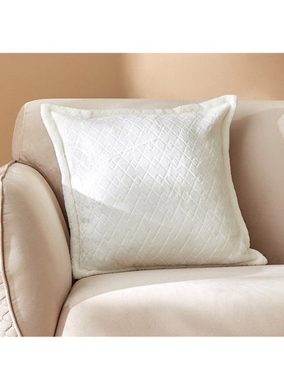 اشتري Lavish Diamond Embossed Solid Flannel Cushion Cover 45 x 45 cm في الامارات