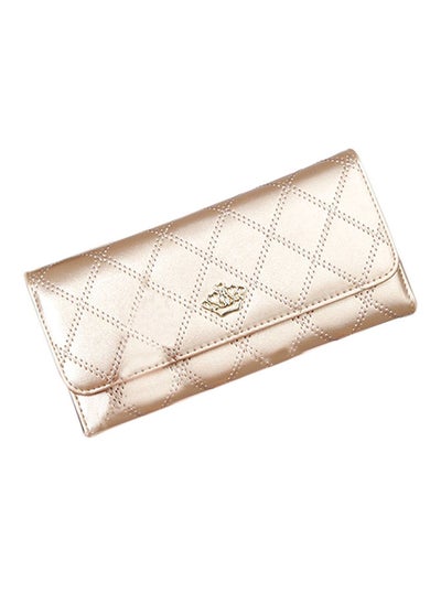 Buy Multifunctional Leather Wallet Champagne Gold in UAE