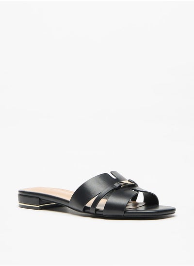 اشتري Solid Slip-On Flat Sandals في الامارات