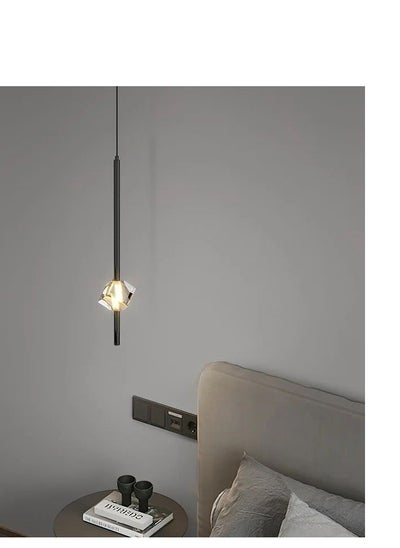 Buy Modern black LED ceiling pendant chandelier with three lights in Saudi Arabia