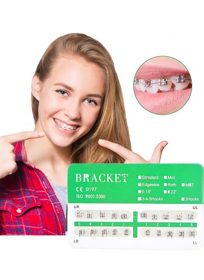 Buy 20-piece set of orthodontic bracket edges, metal brackets upper and lower ultra-thin, Mini Roth 022 Hook 345 in Saudi Arabia