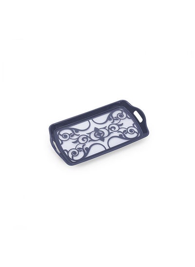 اشتري Lace Patterned Tray 35X18X3.5Cm  Grey في الامارات