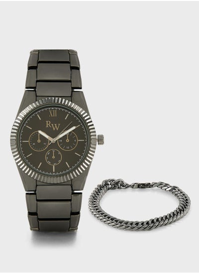 Buy Analogue Watch With Stainless Steel Bracelet Gift Set in Saudi Arabia