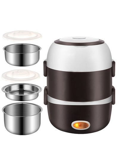 Buy 2 Litter Electric Heating Lunch Box  Food Warmer Rice Cooker Egg Steamer 2 Layers in UAE