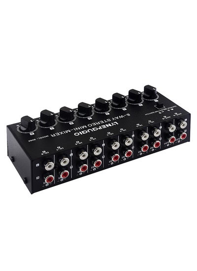 اشتري B066 Mini Stereo 8 Channel Passive Mixer Rca Portable Audio Mixer 8 In 2 Out Stereo Distributor Volume Control, No External Power Required في السعودية