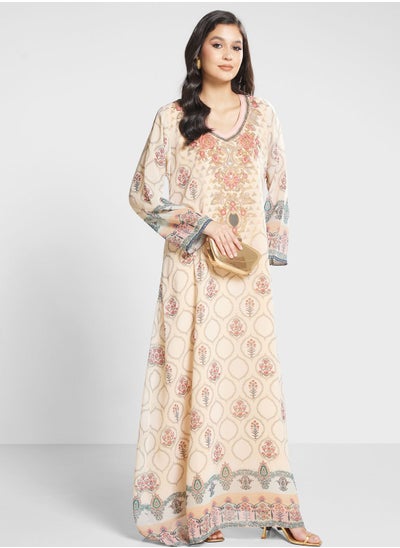 Buy Floral Printed Jalabiya in Saudi Arabia