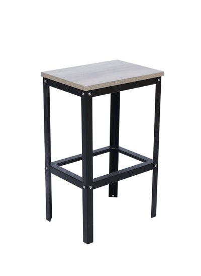 Buy RIGID Rectangular Wooden bar stool with Metal Legs in UAE