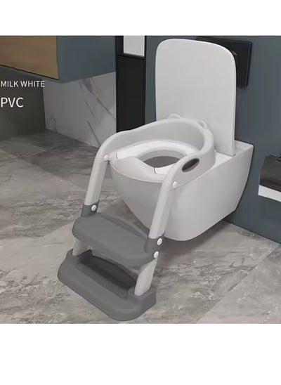 Buy TOYS-EGYPT Potty Training Seat with Ladder, Foldable Potty Seat, Splash Guard with Comfortable Non-Slip Pad (Grey) Code (HB-001) in Egypt