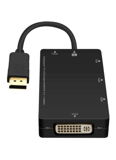 اشتري محول كبير من منفذ ديسبلاي بورت إلى HDMI/ ‏VGA/ ‏DVI للعرض المتزامن والصوت أسود في السعودية