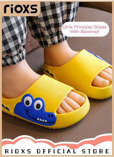 Buy Toddler Baby Cartoon Dinosaur Shower Slippers Boys Girls Non-Slip Soft Sole Open Toe Sandals Slippers For Bathroom Or Indoor Use in Saudi Arabia