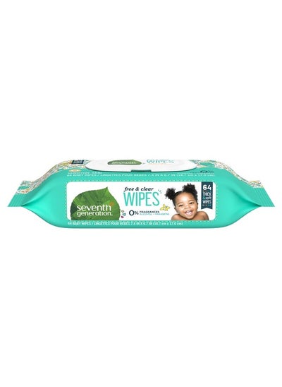 اشتري Baby Wipes Sensitive Protection with Snap Seal Unscented Baby Wipes 64 Count في الامارات