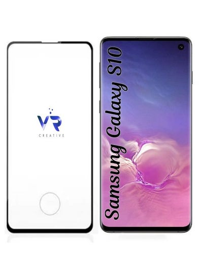 Buy Tempered Glass Screen Protector For Samsung Galaxy S10 - Clear/Black in UAE