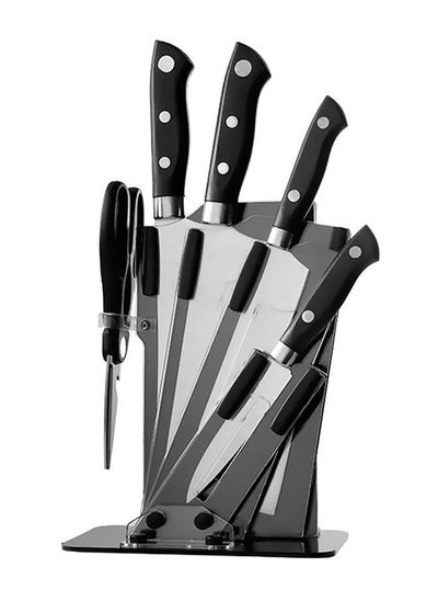 Buy 5-Piece Kitchen Knife Set With Stand YG-603 Silver/Black in Saudi Arabia