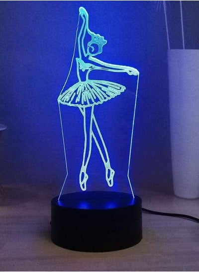 اشتري Ballet 3D Illusion Light 3D Illusion Art Multicolor Night Light Ballroom Dancer Singer Guitar Bass USB Switch Multicolor LED Fantasy Multicolor Night Light Gift في الامارات