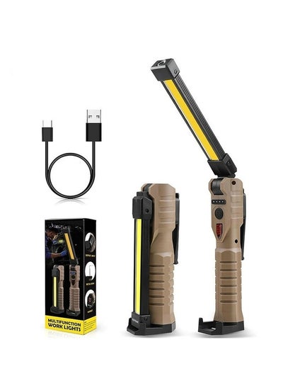 Buy LED Work Light,USB Rechargeable Foldable Flashlight Work Light With Magnetic Base And 3 Light Modes in Saudi Arabia