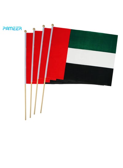 Buy 12 Pcs 21 x 14 CM UAE National Day Celebration Flags Hand Held Flags Emirati National Days Flags Wood Hand Grip UAE Flags for Cars Home Office Desk National Day Martyrs Day Flag Day Celebrations in UAE