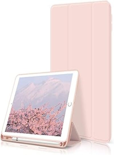 Buy kenke ipad 9.7 2018/2017 Case with Pencil Holder,Auto Wake/Sleep Smart Cover with Trifolding Stand,Shockproof Soft TPU Back Cover for ipad 9.7 inch 6th/5th Generation-Pink in Egypt