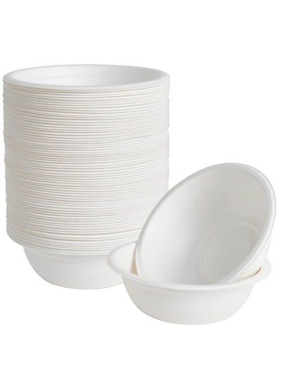 اشتري Paper Bowls 100 Pack Disposable Compostable Bowls Heavy-Duty Biodegradable Soup Bowls Made of Natural Bagasse Eco-Friendly Sugarcane Bowls for Salad Dessert Milk Cereals 12oz في السعودية