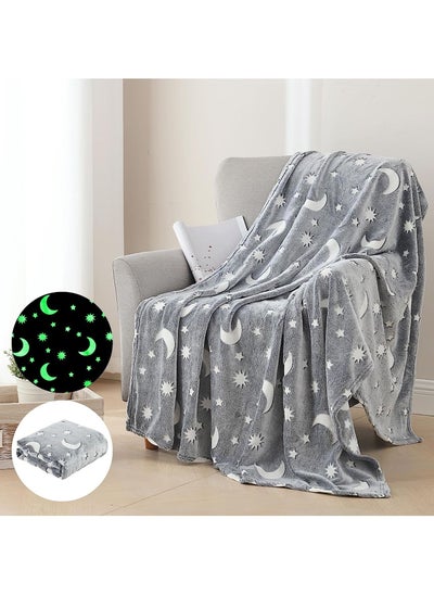 Buy Kids Glow in The Dark Blanket Soft Throw All Seasons for Couch Sofa Bed 150 x 120cm in UAE