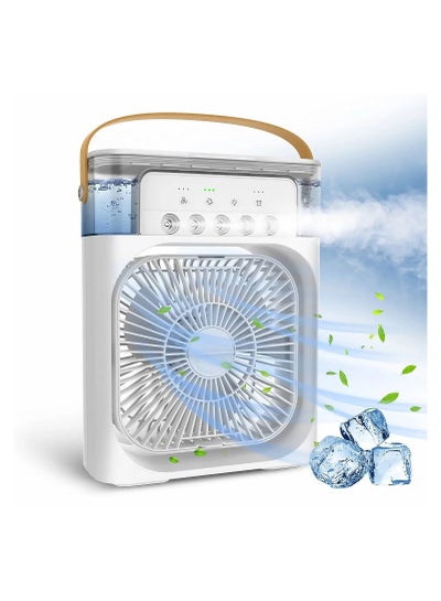 Buy Multifunctional 3-in-1 Portable USB Rechargeable Water Cooler Air Humidifier Fan with 3 Adjustable Wind Speeds for Home, Office, Kitchen, Outdoor Use in Saudi Arabia