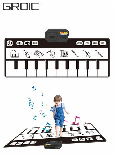 اشتري Kids Musical Mats with Music Sounds with 10 Keys, Musical Toys Toddler Music Piano Keyboard Dance Mat Carpet Touch Playmat Birthday Gift Toys for Baby Girls Boys في الامارات