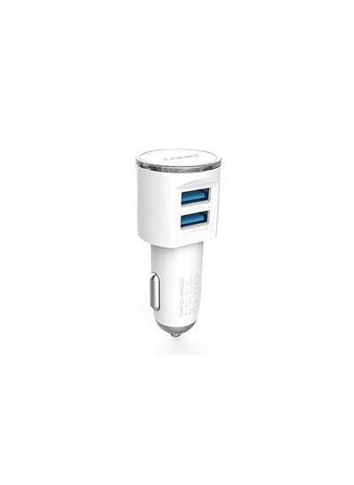 Buy DL-C29 High Quality Fast Car Charger Dual USB Port 3.4A With Type-C USB Cable - White in Egypt