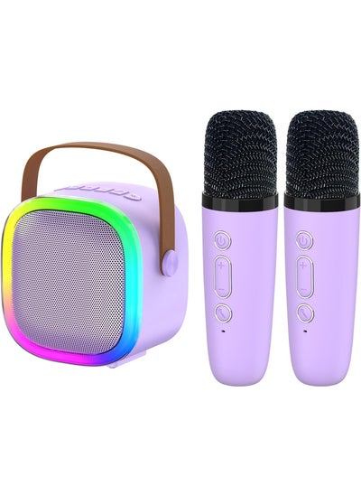 Buy K12 Mini Portable Karaoke Bluetooth Speaker Dual Microphone Audio Integrated Microphone Home Karaoke Wireless Bluetooth Speaker for Kids and Adult in UAE