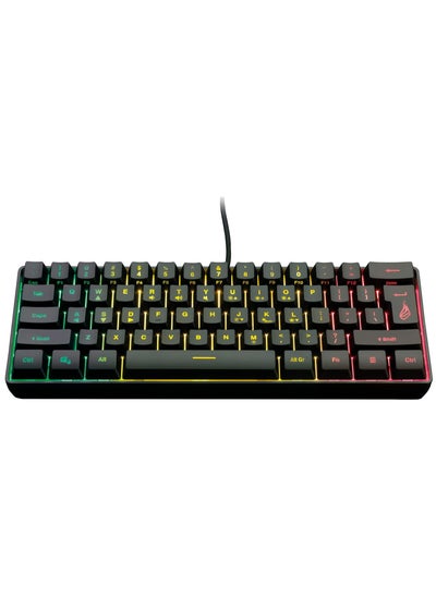 Buy Surefire Kingpin X1 60% Gaming Keyboard, US English, Gaming Multimedia Keyboard, Small & Mobile, RGB Keyboard with Lighting, 25 Anti-Ghosting Keys, American Layout QWERTY in UAE