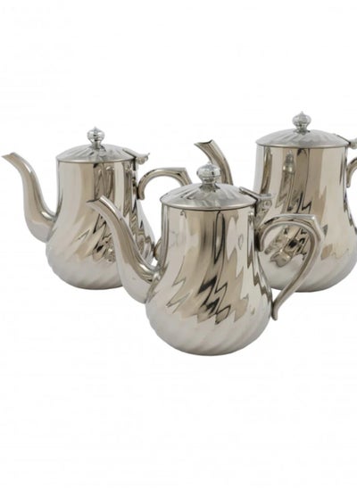 Buy Steel tea pots set 3 pieces in Saudi Arabia