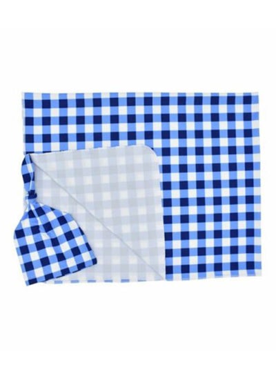 Buy Newborn Plaid Printing Swaddle Blanket With Beanie Set in UAE