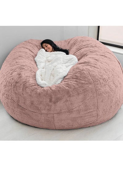 Buy Bean Bag Chairs, Giant Bean Bag Chair for Adults, 6ft Big Bean Bag Cover Comfy Bean Bag Bed (No Filler, Cover only) Fluffy Lazy Sofa (Pink, 6ft(150*75cm)) in UAE