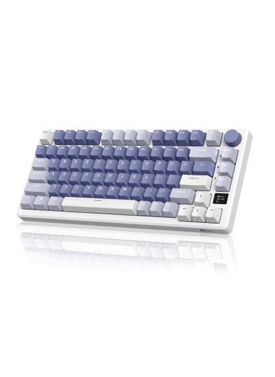 Buy RK ROYAL KLUDGE M75 Mechanical Keyboard, Wireless/Bluetooth Fast Silver Switch in UAE