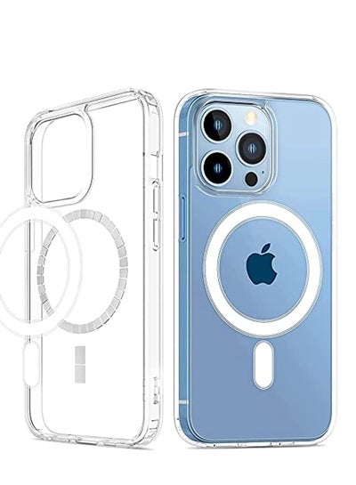 Buy Protection case with 4 built-in protective pads in transparent color, anti-yellowing and anti-shock for Apple iPhone 13 Pro, 6.1 inch, silicone in Egypt