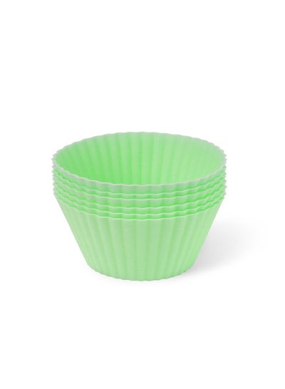Buy 6-Piece Cupcake Molder, Silicone Cupcake Muffin Baking Cups, Reusable Non-Stick Cake Molds Sets, Baking Cup Liner Molds in UAE