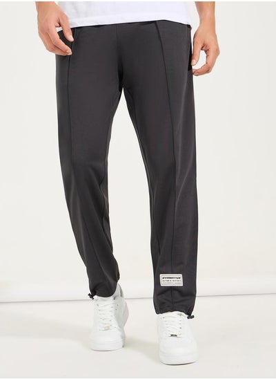 Buy Ultra Soft Slim Pintuck Athleisure Joggers with Badge Detail in Saudi Arabia