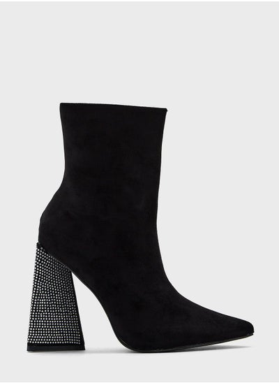 Buy Diamante Heel Pointed Boot in Saudi Arabia