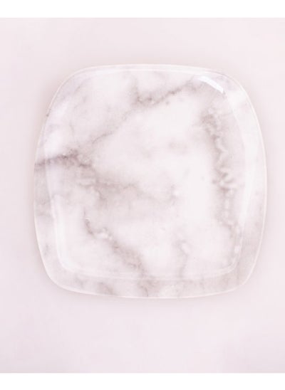 Buy Bright Designs Melamine Square Dinner Plate 
Set of 6 (L 26cm W 26cm)White Marble in Egypt