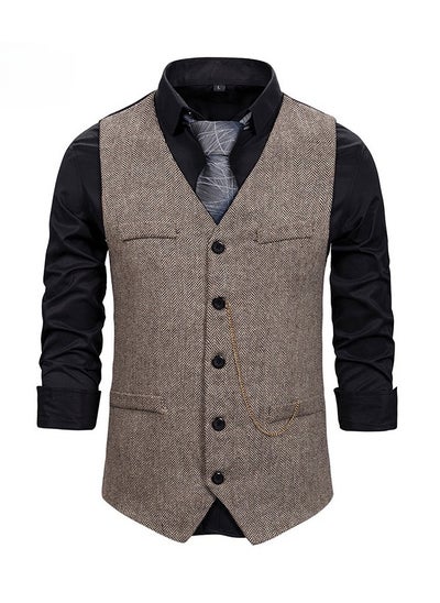 اشتري New Fashionable Herringbone Patterned Suit Vest في السعودية