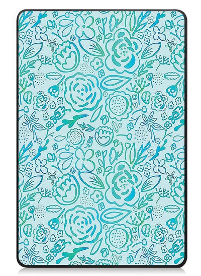 اشتري Protective Flip Case For Samsung Galaxy Tab A9 Plus With Trifold Stand Auto Wake Sleep Shockproof Cover Floral pattern في الامارات