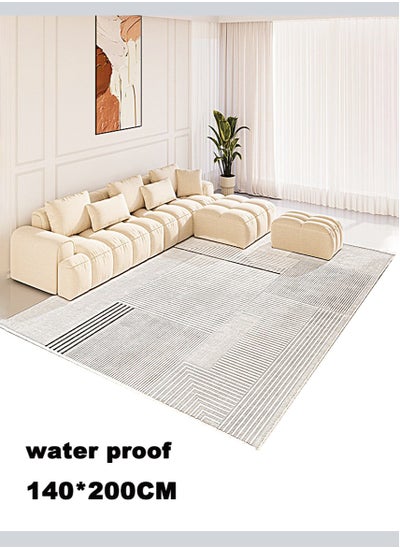 Buy Living Room Carpet Rectangular Soft Touch Modern Light Luxury and Environmentally Friendly Imitation Cashmere for Study and Bedroom Areas, Non-slip Soft Carpet Washable Anti-Slip 140x200cm in Saudi Arabia