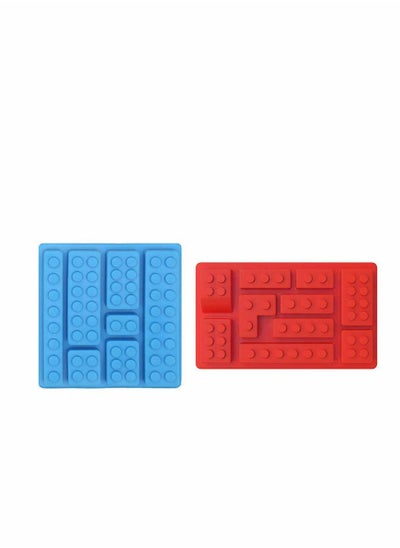 Buy 2 PCS Chocolate Silicone Mold, Building Bricks Silicone Mould for Building Block Themes Kids Party DIY Cake Baking Kids Party's and Baking Building Block Themes in UAE