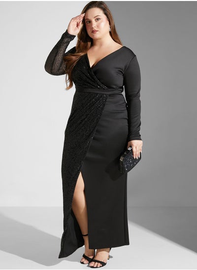 Buy Shimmer Wrap Dress in UAE