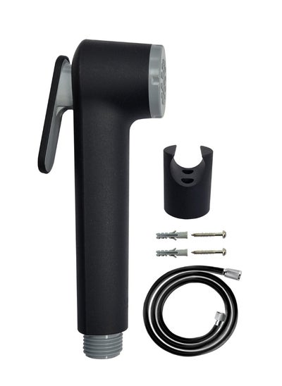 Buy Uni flo Shattaf Set - Black Handheld Shower Bidet Sprayer for Toilet with Hose and Wall Holder - Made in UAE in UAE